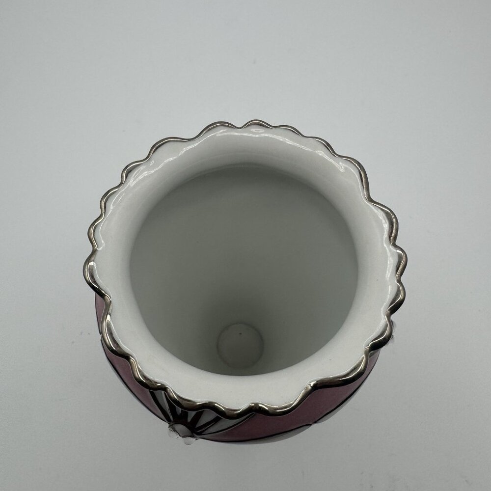 VTG Louis Tiffany Bradford Exchange Glittering Dragonflies Porcelain Vase Pink - Picture 5 of 9